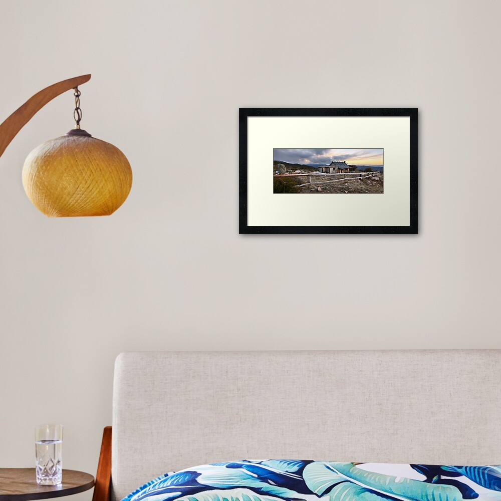Craig's Hut Winter Evening, Mt Stirling, Australia Framed Art Print