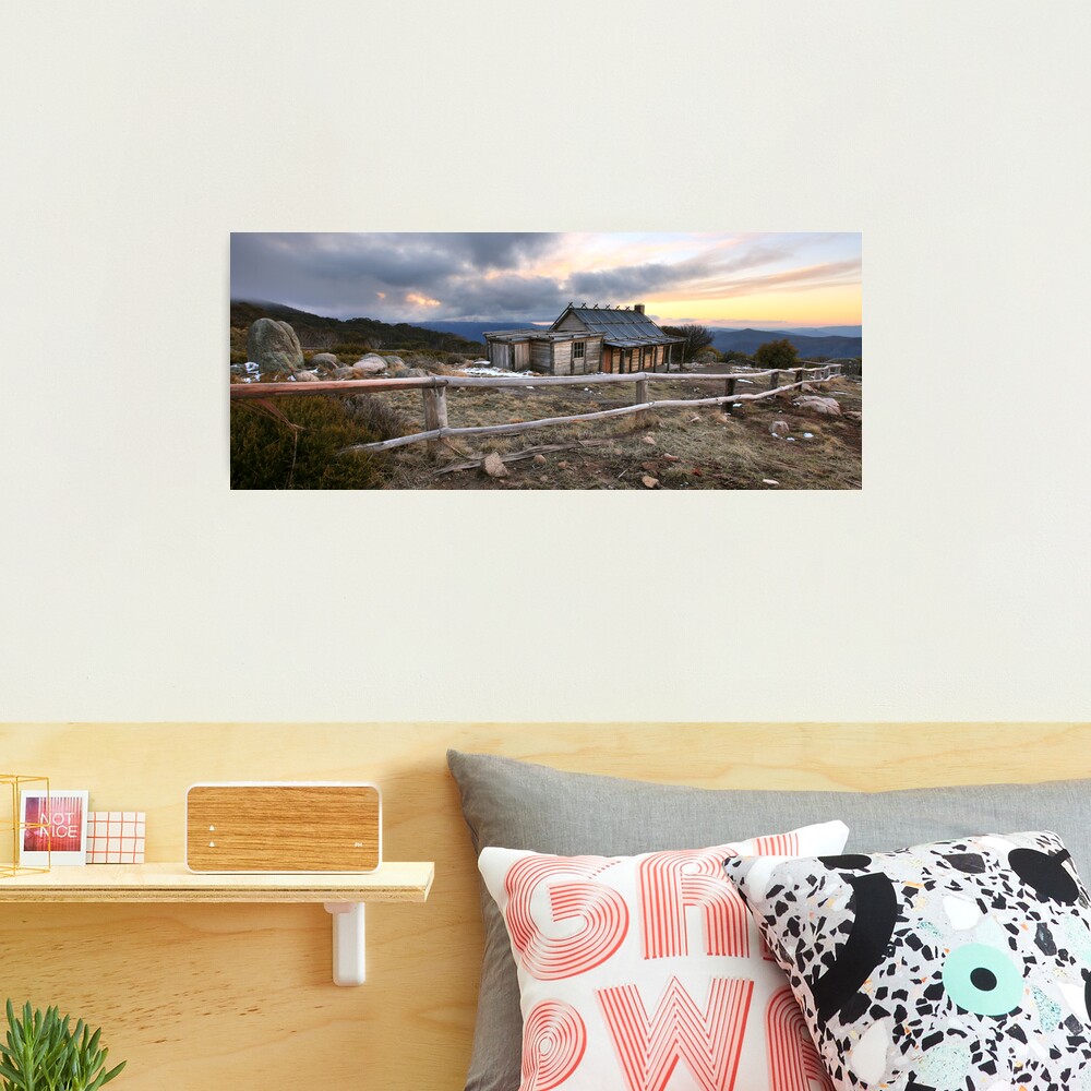 Craig's Hut Winter Evening, Mt Stirling, Australia Photographic Print