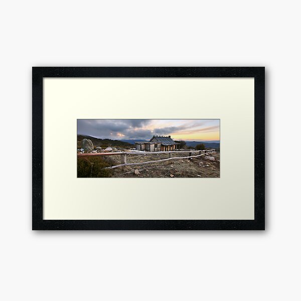 Craig's Hut Winter Evening, Mt Stirling, Australia Framed Art Print