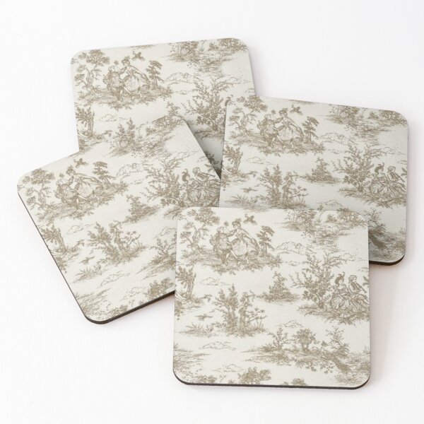 Item preview, Antique French Country Toile in Tan designed and sold by Kristina  Sale.