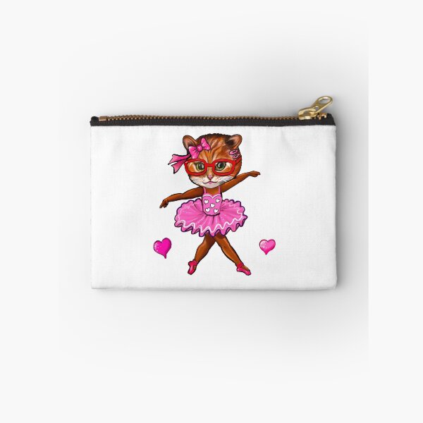 Item preview, Amber the Cute Orange Cat Ballerina in Pink Tutu and Glasses designed and sold by Artonmytee.