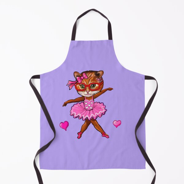 Item preview, Amber the Cute Orange Cat Ballerina in Pink Tutu and Glasses designed and sold by Artonmytee.