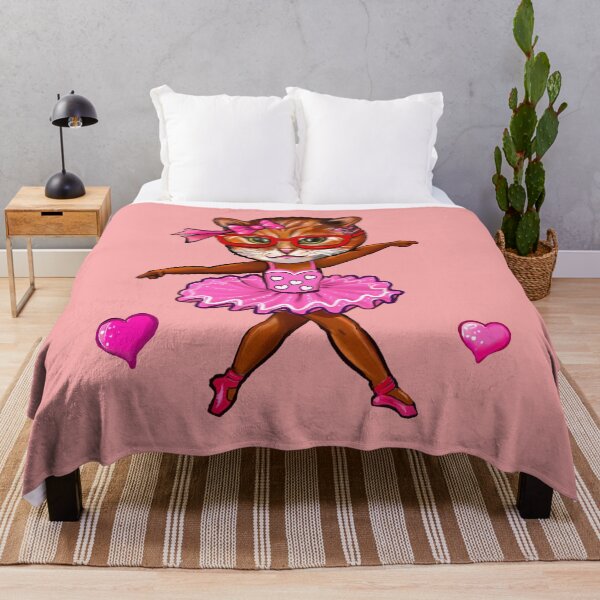 Item preview, Amber the Cute Orange Cat Ballerina in Pink Tutu and Glasses designed and sold by Artonmytee.