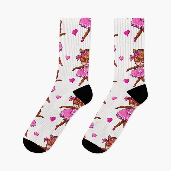 Item preview, Amber the Cute Orange Cat Ballerina in Pink Tutu and Glasses designed and sold by Artonmytee.