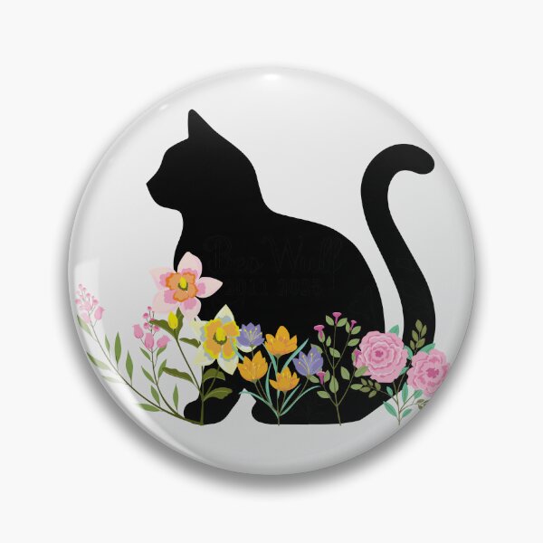 Artikelvorschau, süße Katze im Blumengarten entworfen und verkauft von PurrfectHome.