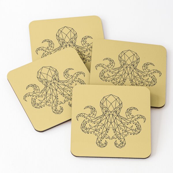 Item preview, Dark Geometric Octopus for light backgrounds designed and sold by WhiskerAccords.
