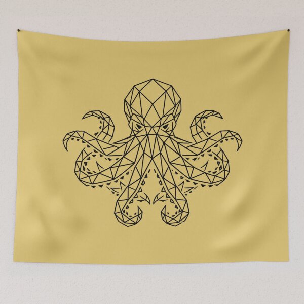 Item preview, Dark Geometric Octopus for light backgrounds designed and sold by WhiskerAccords.