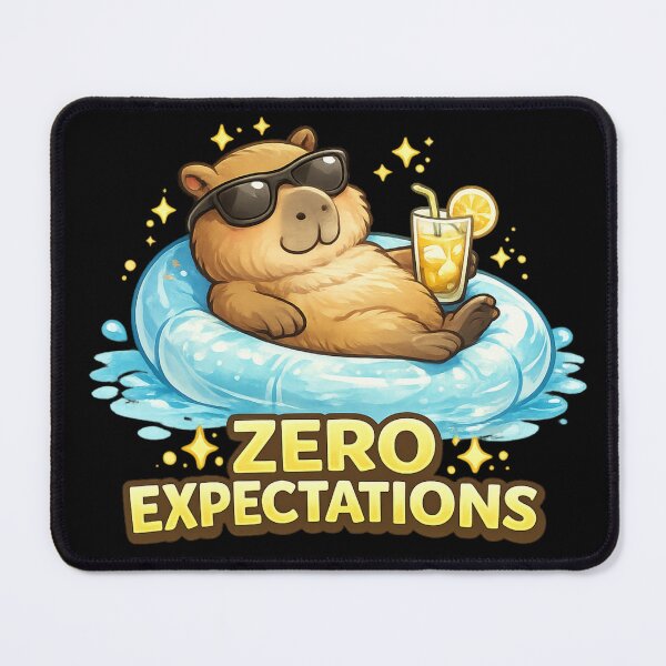 Item preview, Zero Expectations Chill Capybara Float designed and sold by Papier Atelier Art.
