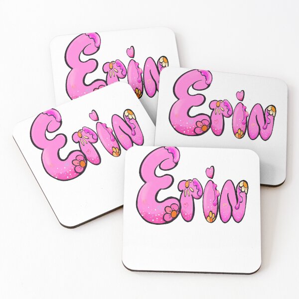 Item preview,  Erin Name - Personalized pink Bubble Letters Daisy Flowers gift for girls and women named Erin designed and sold by Artonmytee.