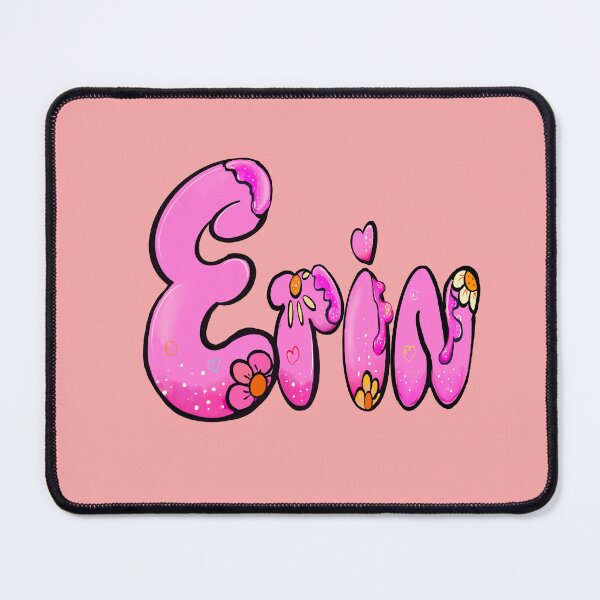 Item preview, Erin Name - Personalized pink Bubble Letters Daisy Flowers gift for girls and women named Erin designed and sold by Artonmytee.