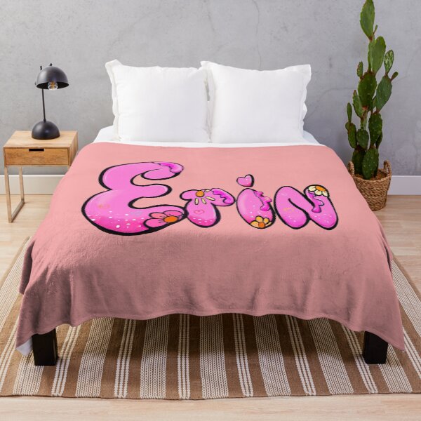 Item preview, Erin Name - Personalized pink Bubble Letters Daisy Flowers gift for girls and women named Erin designed and sold by Artonmytee.