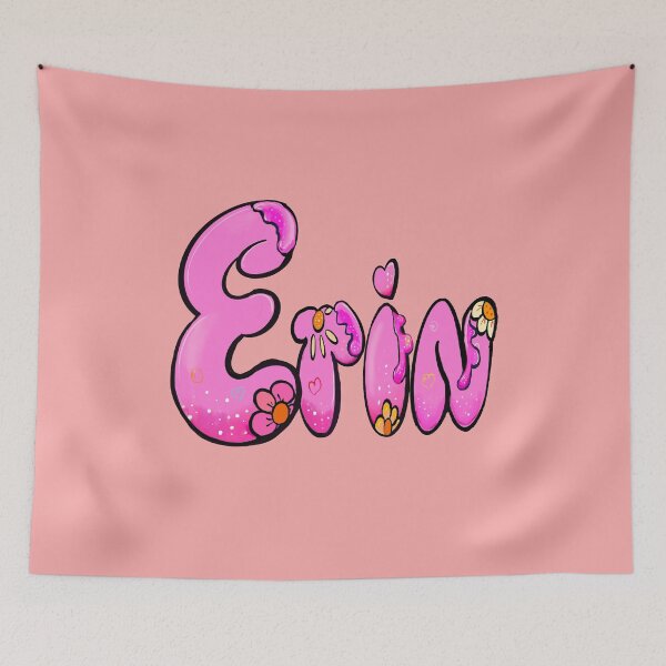 Item preview,  Erin Name - Personalized pink Bubble Letters Daisy Flowers gift for girls and women named Erin designed and sold by Artonmytee.