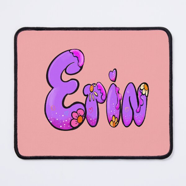 Item preview, Erin Name - Personalized Purple Bubble Letters Daisy Flowers gift for girls and women named Erin designed and sold by Artonmytee.