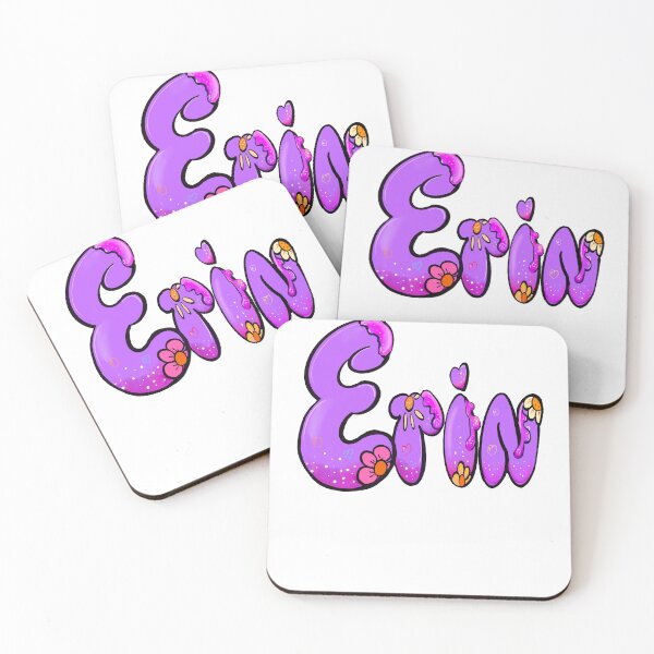 Item preview, Erin Name - Personalized Purple Bubble Letters Daisy Flowers gift for girls and women named Erin designed and sold by Artonmytee.