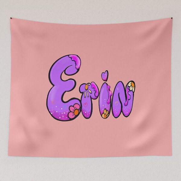 Item preview, Erin Name - Personalized Purple Bubble Letters Daisy Flowers gift for girls and women named Erin designed and sold by Artonmytee.