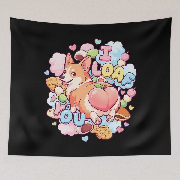 Item preview, Corgi Loaf Peach Heart Butt designed and sold by Tong4130.