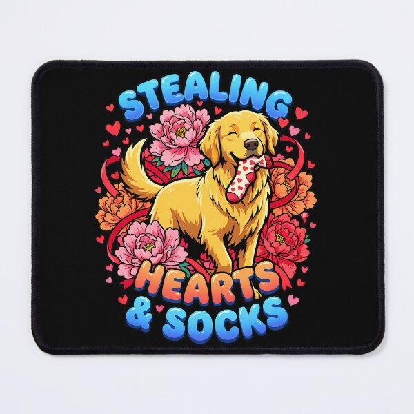 Item preview, Golden Retriever Stealing Socks Hearts designed and sold by Tong4130.