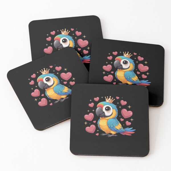Item preview, Cute Parrot Pet Owner Crown Macaw Bird Lover Hearts designed and sold by CORJIDOG-ART.