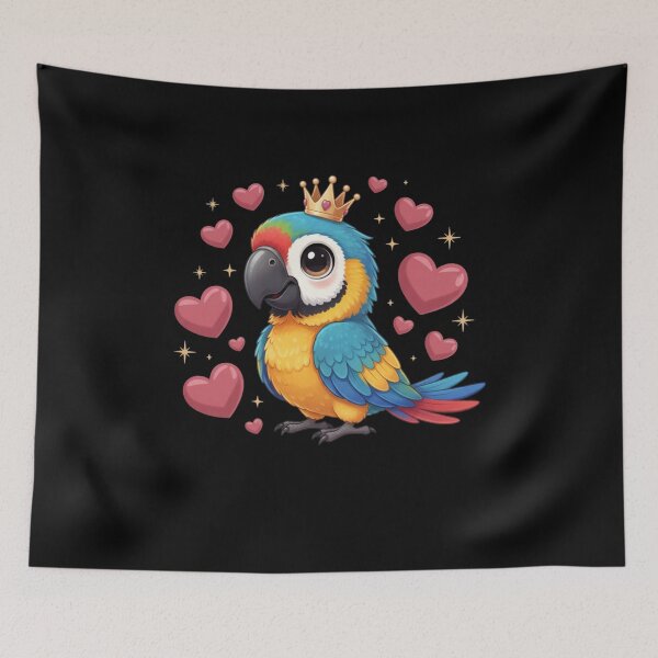 Item preview, Cute Parrot Pet Owner Crown Macaw Bird Lover Hearts designed and sold by CORJIDOG-ART.