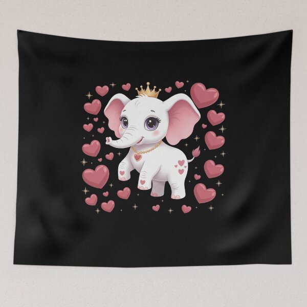 Item preview, Cute Baby Elephant Princess Hearts Royal Girl Love designed and sold by CORJIDOG-ART.