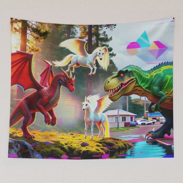 Item preview, Mythical and Prehistoric Creatures - Pegasus, Dragons and Dinosaur designed and sold by NaturePrints.