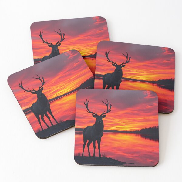 Item preview, Golden Stag by the Lake designed and sold by Silver Calico Studio.