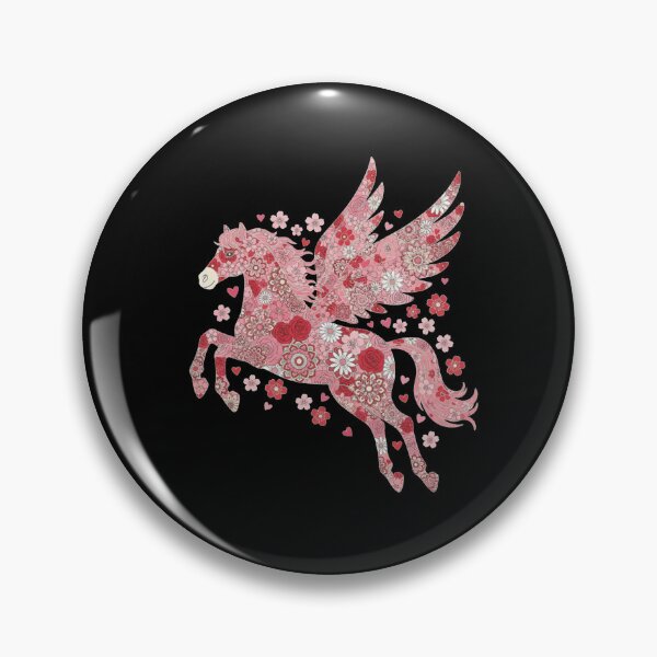 Item preview, Pegasus Floral Hearts Winged Horse Mythical Fantasy designed and sold by CORJIDOG-ART.