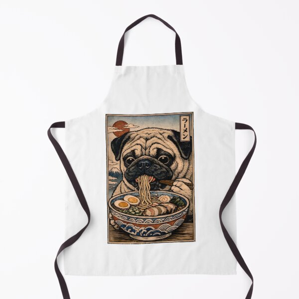 Item preview, Pug eating ramen designed and sold by ChimyandFunky.