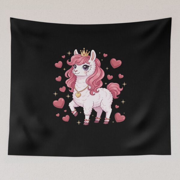 Item preview, Llama Princess Crown Hearts Girl Woman designed and sold by CORJIDOG-ART.