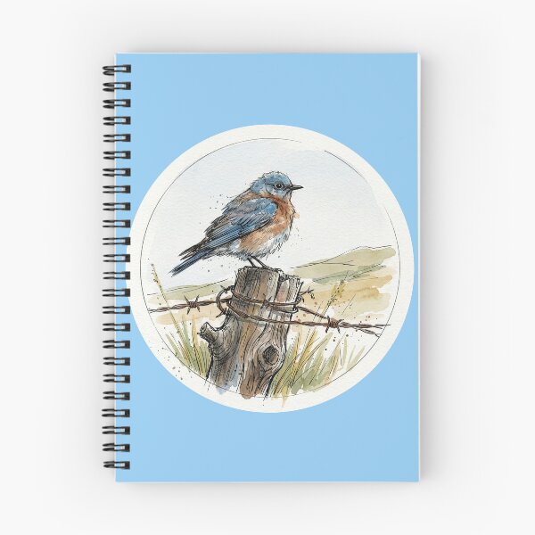 Item preview, Watercolor Bluebird on Fence Post designed and sold by Tridentulus.