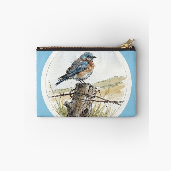 Item preview, Watercolor Bluebird on Fence Post designed and sold by Tridentulus.