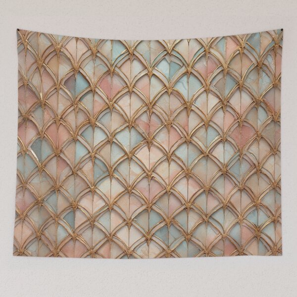 Item preview, Intricate Gothic Arch Pattern in Marble and Gold designed and sold by Virtuals1.