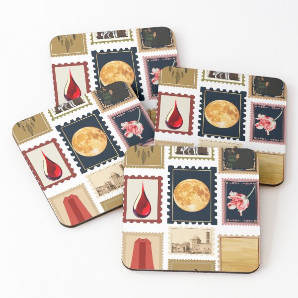 Item preview, New Moon Aesthetic Post Stamp Collage Art designed and sold by inallusha.