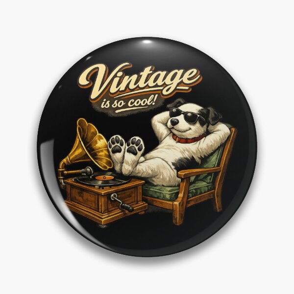 Item preview, Vintage Is So Cool! – Nipper Dog Relaxing with Gramophone Retro Illustration designed and sold by Item Geeks.