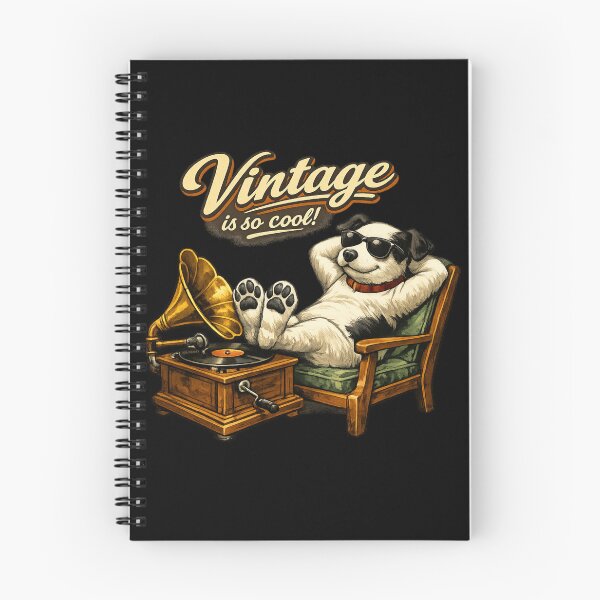 Item preview, Vintage Is So Cool! – Nipper Dog Relaxing with Gramophone Retro Illustration designed and sold by Item Geeks.