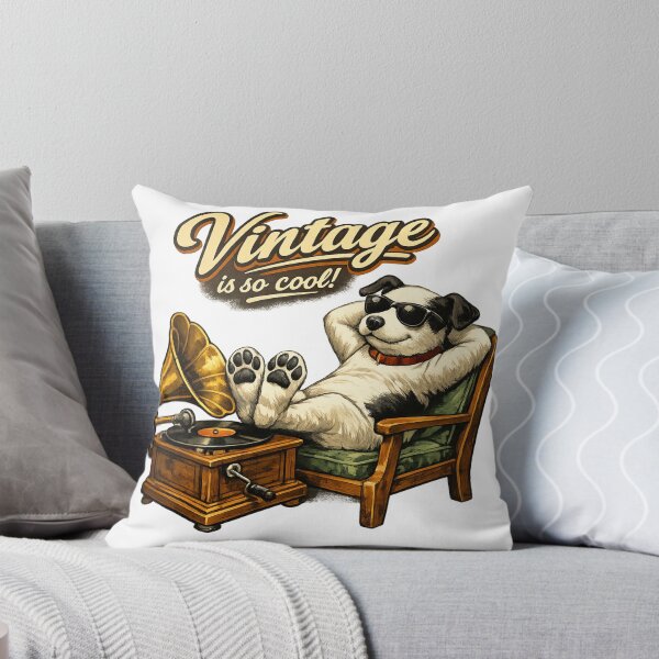 Item preview, Vintage Is So Cool! – Nipper Dog Relaxing with Gramophone Retro Illustration designed and sold by Item Geeks.