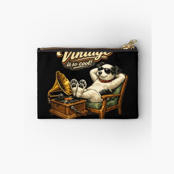 Item preview, Vintage Is So Cool! – Nipper Dog Relaxing with Gramophone Retro Illustration designed and sold by Item Geeks.