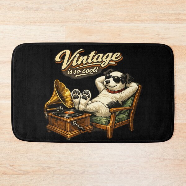 Item preview, Vintage Is So Cool! – Nipper Dog Relaxing with Gramophone Retro Illustration designed and sold by Item Geeks.