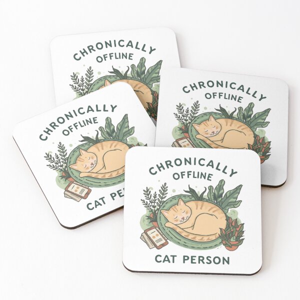 Item preview, cute Chronically Offline Cat Person Funny cat lovers T-Shirt designed and sold by shop43.