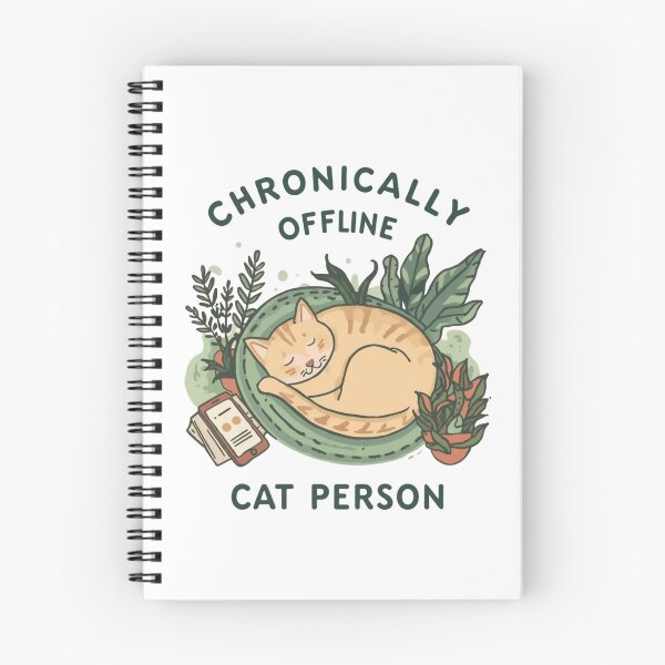 Item preview, cute Chronically Offline Cat Person Funny cat lovers T-Shirt designed and sold by shop43.