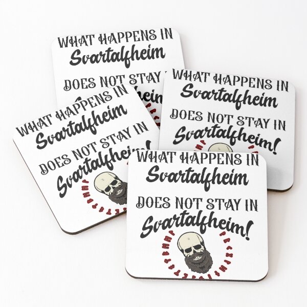 Item preview, What Happens in Svartalfheim Logo designed and sold by TheEpicAlec.