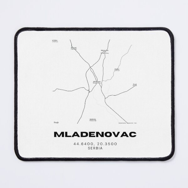 Item preview, Mladenovac Serbia Map Print | Minimalist City Road Map Wall Art designed and sold by RM-Journey.