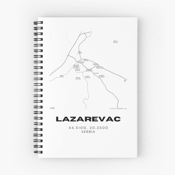Item preview, Lazarevac Serbia Map Print | Minimalist City Road Map Wall Art designed and sold by RM-Journey.