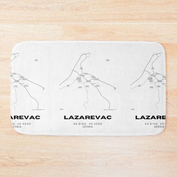Item preview, Lazarevac Serbia Map Print | Minimalist City Road Map Wall Art designed and sold by RM-Journey.