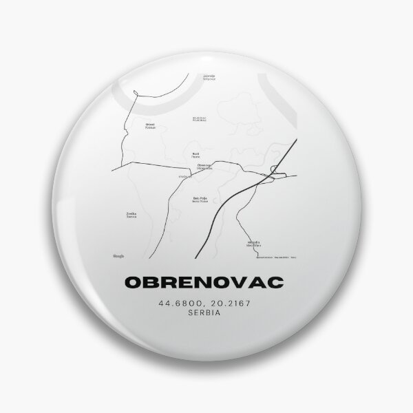 Item preview, Obrenovac Serbia Map Print | Minimalist City Road Map Wall Art designed and sold by RM-Journey.