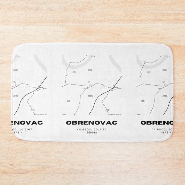 Item preview, Obrenovac Serbia Map Print | Minimalist City Road Map Wall Art designed and sold by RM-Journey.