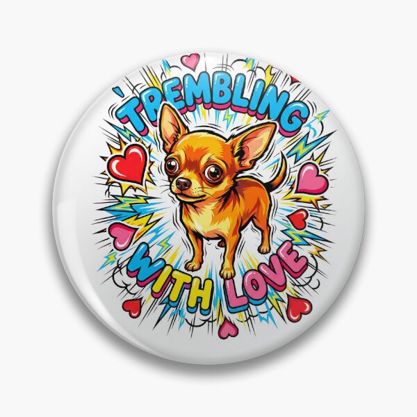 Item preview, A wide-eyed Chihuahua vibrating with love surrounded by electric hearts. designed and sold by Tong4130.