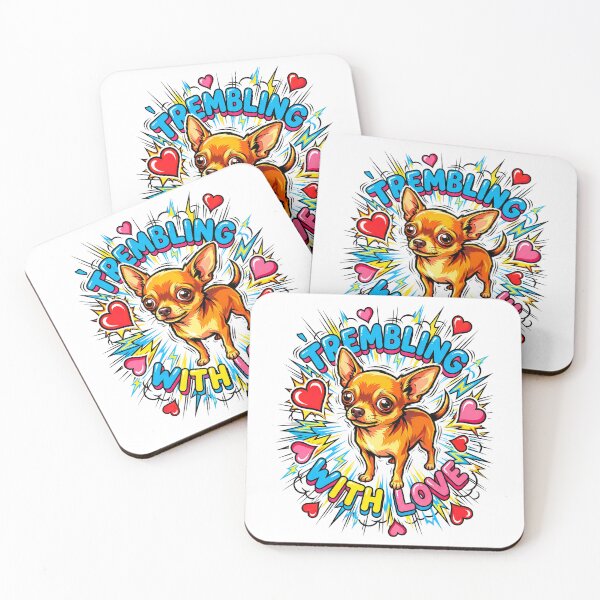 Item preview, A wide-eyed Chihuahua vibrating with love surrounded by electric hearts. designed and sold by Tong4130.