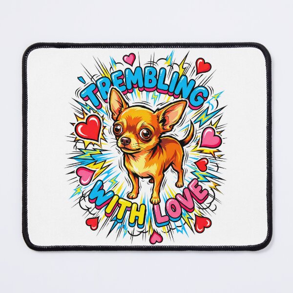 Item preview, A wide-eyed Chihuahua vibrating with love surrounded by electric hearts. designed and sold by Tong4130.