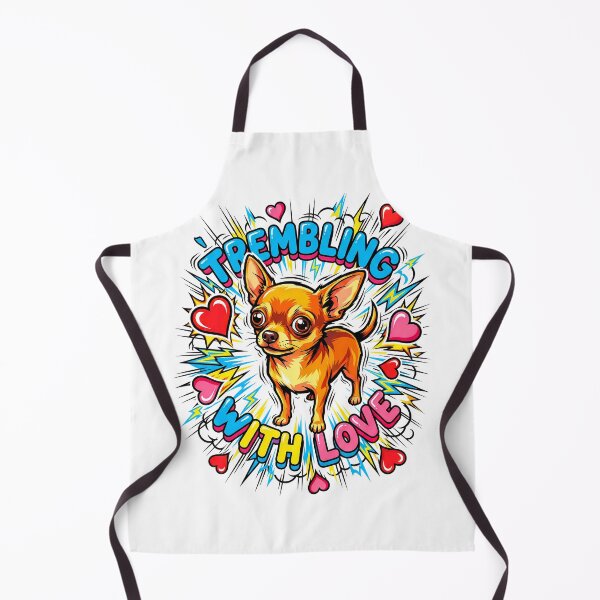 Item preview, A wide-eyed Chihuahua vibrating with love surrounded by electric hearts. designed and sold by Tong4130.